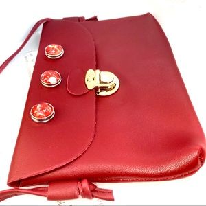 Clutch purse/Crossbody with 3 Handmade 20mm snaps